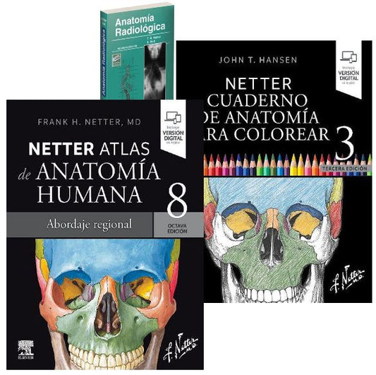 Lote NETTER Atlas de Anatomía + NETTER Cuaderno de Anatomía para Colorear