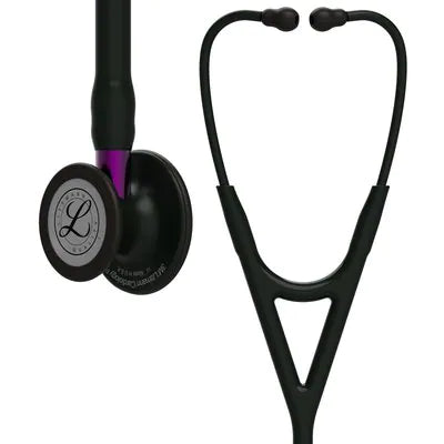 3M™ Littmann® Cardiology IV™ campana de acabado negro, tubo y auricular en color negro y vástago morado 6203N