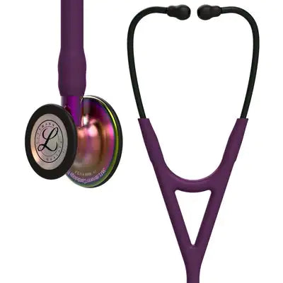 3M™ Littmann® Cardiology IV™, campana de acabado arcoíris, con tubo color ciruela, vástago morado y auricular color negro 6205