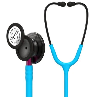 3M™ Littmann® Classic III™ campana color gris humo, tubo turquesa, vástago rosa y auricular color gris humo 5872N
