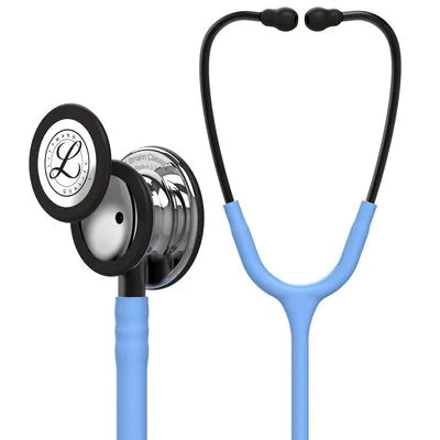 3M™ Littmann® Classic III™, campana espejo, tubo azul cielo y vástago y auricular color gris humo 5959N