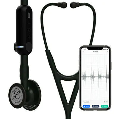 Fonendoscopio 3M™ Littmann® CORE Digital, campana, tubo, vástago y auricular de color negro 8490