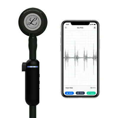 Fonendoscopio 3M™ Littmann® CORE Digital, campana, tubo, vástago y auricular de color negro 8490