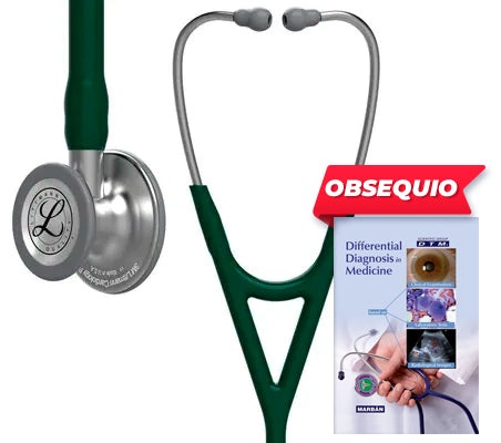 3M™ Littmann® Cardiology IV™, campana de acabado estándar, tubo verde oliva oscuro y vástago y auricular de acero inoxidable 6155