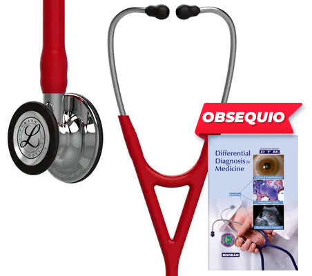 3M™ Littmann® Cardiology IV™, campana y vástago de acabado en espejo, tubo color granate y auricular de acero inoxidable 6170
