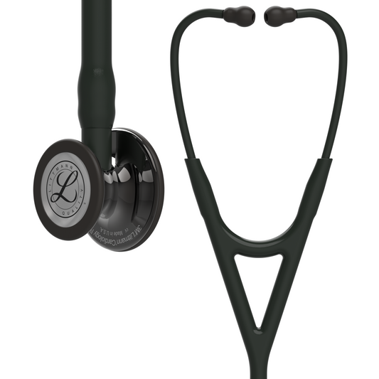 3M™ Littmann® Cardiology IV™, campana de acabado de alto brillo gris humo, tubo negro y vástago y auricular color negro 6232