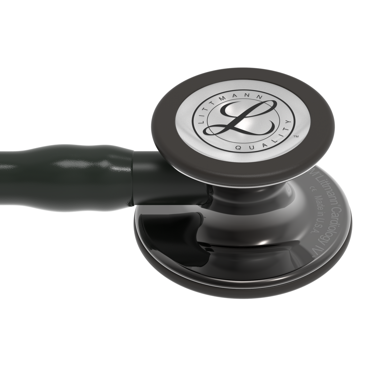 3M™ Littmann® Cardiology IV™, campana de acabado de alto brillo gris humo, tubo negro y vástago y auricular color negro 6232