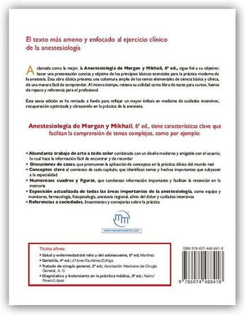 Anestesiología de Morgan y Mikhail + Kit de Supervivencia en UCI ISBN: 9786074488418 Marban Libros