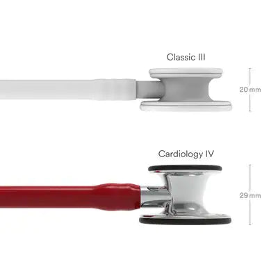3M™ Littmann® Cardiology IV™, campana y vástago de acabado en espejo, tubo color granate y auricular de acero inoxidable 6170