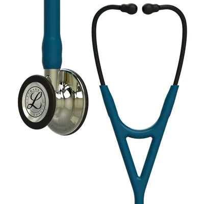 3M™ Littmann® Cardiology IV™, campana y vástago de acabado en color champán, tubo azul Caribe y auricular color humo  6190