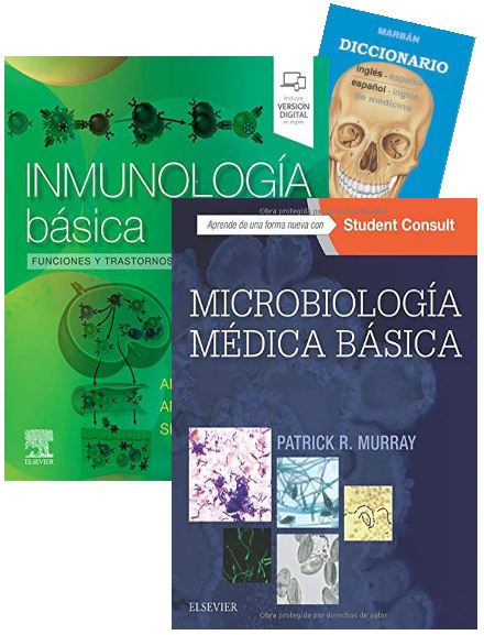 Lote ABBAS Inmunología Básica + MURRAY Microbiología Médica Básica + DICCIONARIO Médico