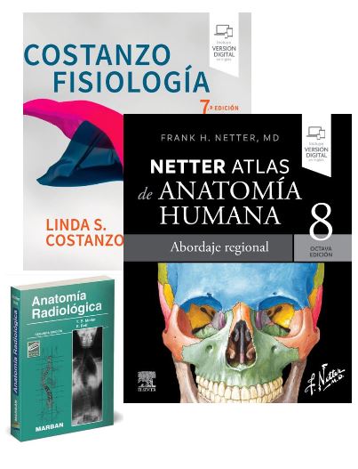 Lote NETTER Atlas Anatomía + COSTANZO Fisiología + MOLLER Anatomía Radiológica