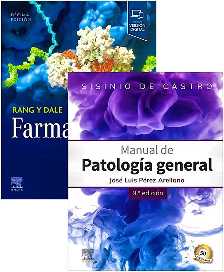 LOTE SISINIO DE CASTRO MANUAL DE PATOLOGIA GENERAL + RANG DALE FARMACOLOGIA