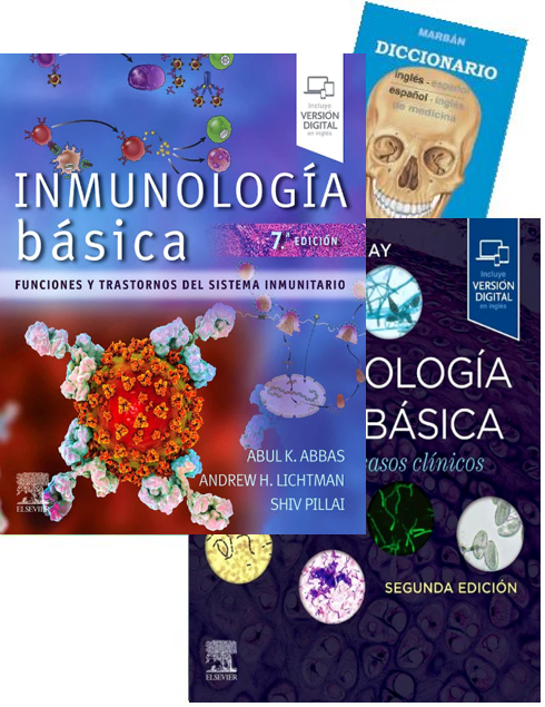 Lote ABBAS Inmunología Básica + MURRAY Microbiología Médica Básica + DICCIONARIO Médico