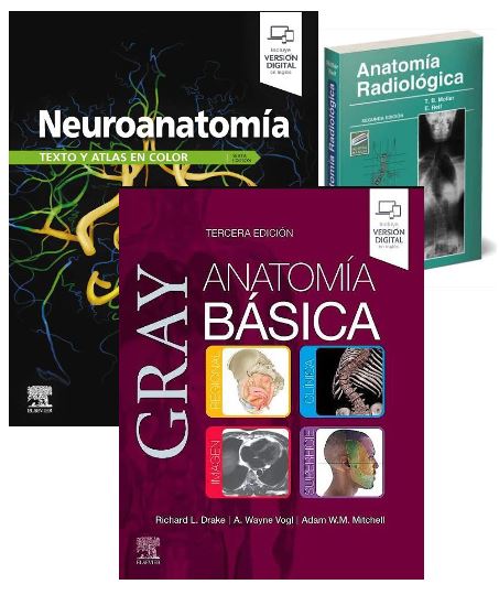Lote GRAY Anatomía básica + CROSSMAN Neuroanatomía + MOLLER Anatomía Radiológica