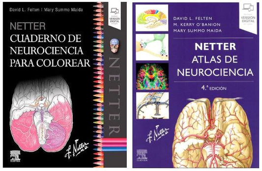 LOTE NETTER Cuaderno de Neurociencia para colorear + NETTER Atlas de Neurociencia