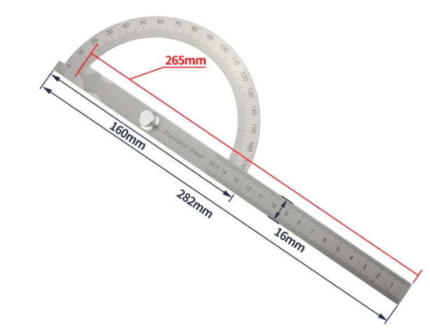 Goniómetro de Acero 180º