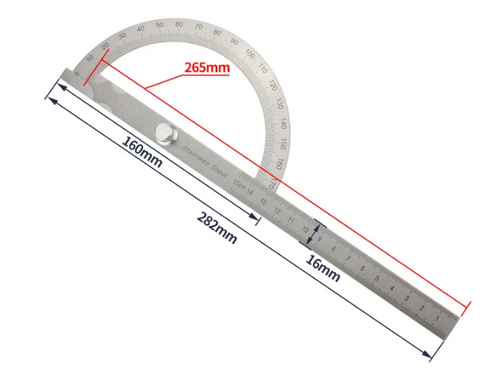 Goniómetro de Acero 180º