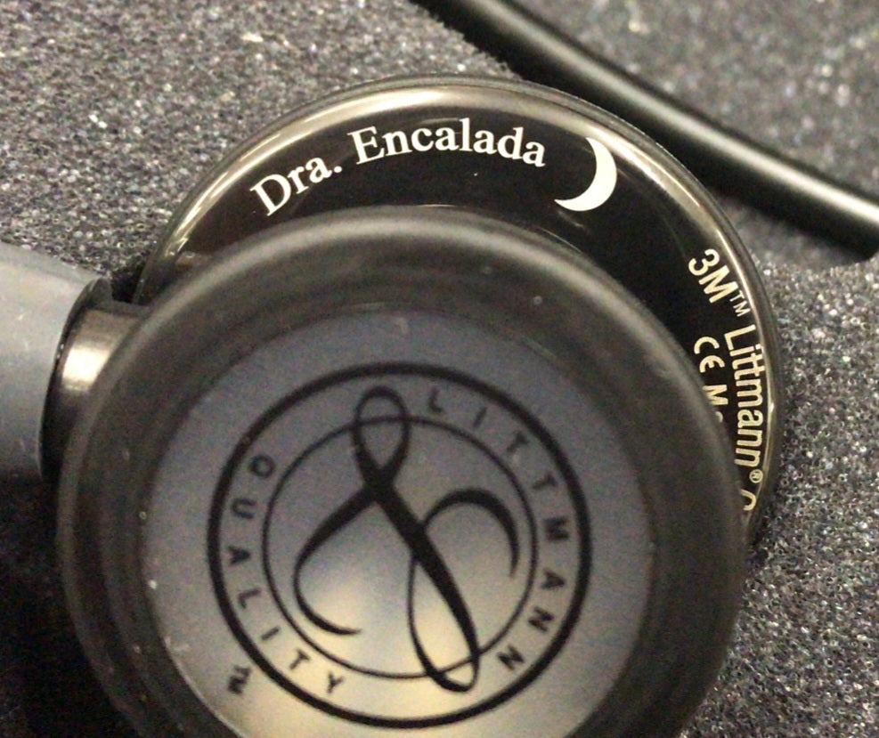 3M™ Littmann® Cardiology IV™, campana alto brillo gris humo, tubo azul Caribe, vástago espejo y auricular color gris humo 6234