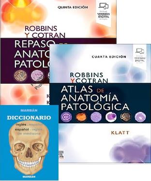Lote ROBBINS Repaso de Anatomía Patológica + ROBBINS Atlas de Anatomía Patológica + DICCIONARIO Médico