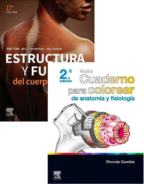 Lote Pack PATTON Estructura y Función del Cuerpo Humano + MOSBY Cuaderno para Colorear de Anatomía y Fisiología