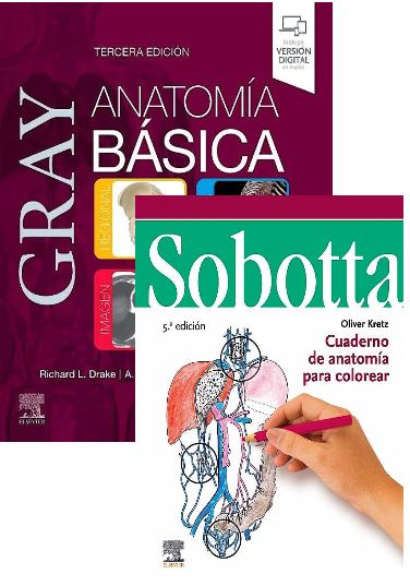 LOTE GRAY Anatomía Básica + SOBOTTA Cuaderno de Anatomía para Colorear