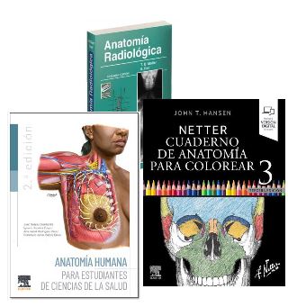 Lote NETTER Cuaderno de Anatomía para Colorear + SUÁREZ Anatomía para Estudiantes + MOLLER Anatomía Radiológica