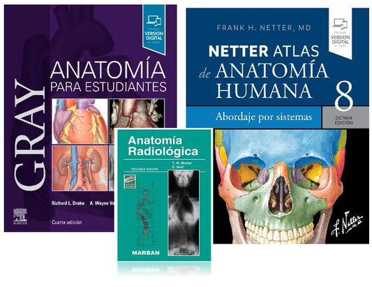 LOTE NETTER Atlas de Anatomía por Sistemas + GRAY Anatomía para Estudiantes + MOLLER Anatomía Radiológica
