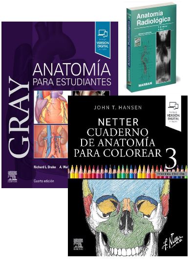 Lote GRAY Anatomía para Estudiantes + NETTER Colorear + MOLLER Anat. Radiológica de Obsequio