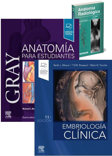Lote GRAY Anatomía para Estudiantes + MOORE Embriología Clínica + MOLLER Anatomía Radiológica