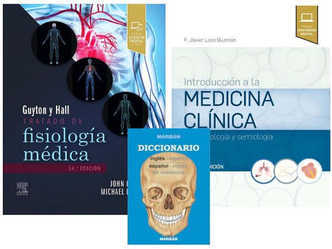 Lote GUYTON Tratado de Fisiología Médica + LASO Introducción a la Medicina Clínica + DICCIONARIO Médico