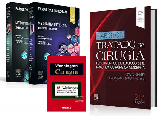 Lote FARRERAS Medicina Interna + SABISTON Tratado de Cirugía + WASHINGTON Cirugía