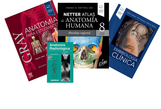 Lote GRAY Anatomía para Estudiantes + MOORE Embriología Clínica + NETTER Atlas de Anatomía Humana + MOLLER Anat. Radiológica de Obsequio