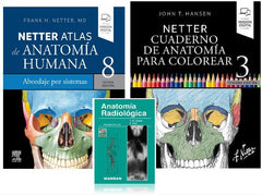 LOTE NETTER Atlas de Anatomía Humana. Abordaje por Sistemas + HANSEN NETTER Cuaderno de Anatomía para Colorear