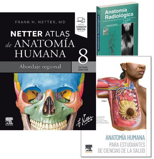 Lote NETTER Atlas de Anatomía Humana + SUÁREZ Anatomía Humana + MOLLER Anatomía Radiológica