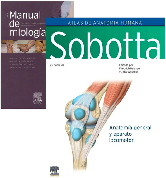 Pack LORENTE Manual Miología + SOBOTTA  Atlas de Anatomía Vol 1 + MOLLER Anatomía Radiológica