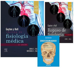 Lote GUYTON Tratado de Fisiología Médica + GUYTON Repaso de Fisiología + DICCIONARIO Médico