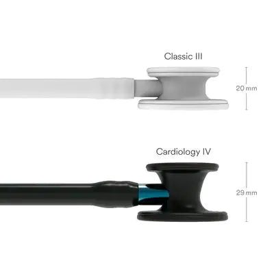 3M™ Littmann® Cardiology IV™, campana de acabado negro, tubo y auricular en color negro y vástago azul 6201N
