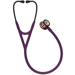 3M™ Littmann® Cardiology IV™, campana de acabado arcoíris, con tubo color ciruela, vástago morado y auricular color negro 6205