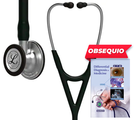 3M™ Littmann® Cardiology IV™, campana de acabado estándar, tubo negro y vástago y auricular de acero inoxidable 6152N