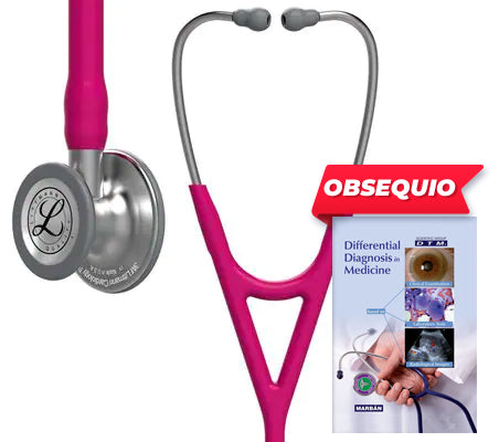 3M™ Littmann® Cardiology IV™, campana de acabado estándar, tubo color frambuesa y vástago y auricular de acero 6158