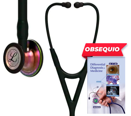3M™ Littmann® Cardiology IV™, campana de acabado arcoíris, con tubo, vástago y auricular color negro 6165