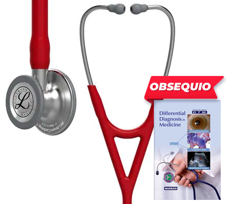 3M™ Littmann® Cardiology IV™,  campana estándar, tubo granate y vástago y auricular de acero 6184