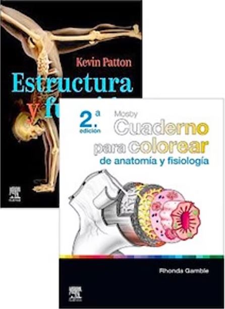 LOTE PATTON Estructura y Función del Cuerpo Humano + MOSBY Cuaderno para Colorear de Anatomía y Fisiología