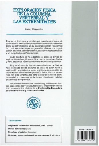 Exploración Física de la Columna Vertebral y las Extremidades ISBN: 9789684260559 Marban Libros
