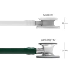 3M™ Littmann® Cardiology IV™, campana de acabado estándar, tubo verde oliva oscuro y vástago y auricular de acero inoxidable 6155