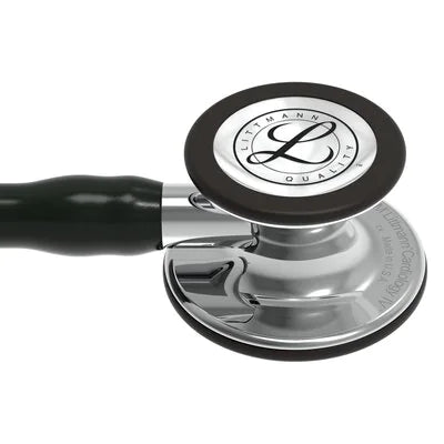 3M™ Littmann® Cardiology IV™, campana y vástago de acabado en espejo, tubo negro y auricular de acero inoxidable 6177