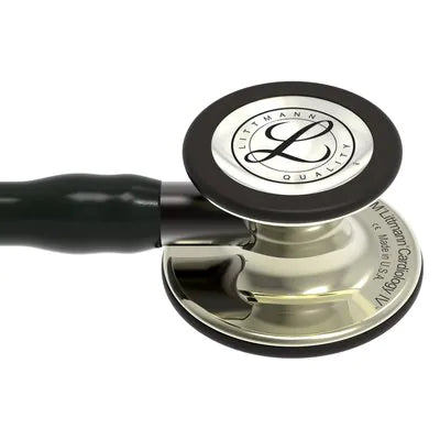 3M™ Littmann® Cardiology IV™, campana de acabado en color champán, tubo negro y vástago y auricular color humo 6179