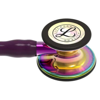 3M™ Littmann® Cardiology IV™, campana alto brillo en arcoíris, tubo color ciruela, vástago violeta y auricular negro, 6239